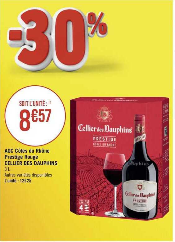 Aoc Côtes Du Rhône Prestige Rouge Cellier Des Dauphins