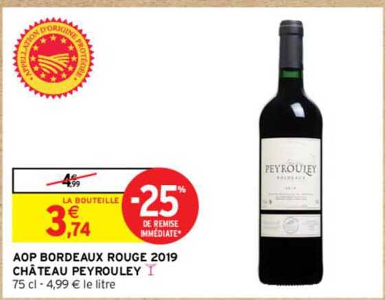 Aop Bordeaux Rouge 2019 Château Peyrouley