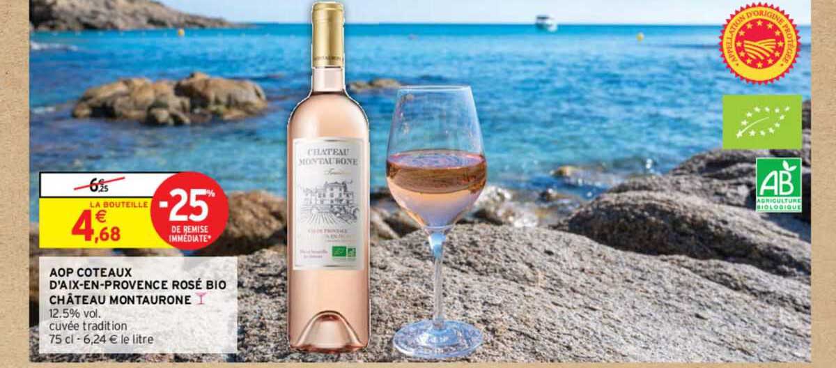 aop coteaux d'aix-en-provence rosé bio château montaurone