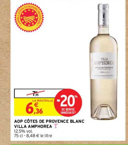 aop côtes de provence blanc villa amphorea