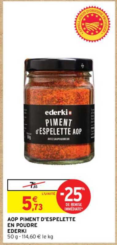 aop piment d'espelette en poudre ederki