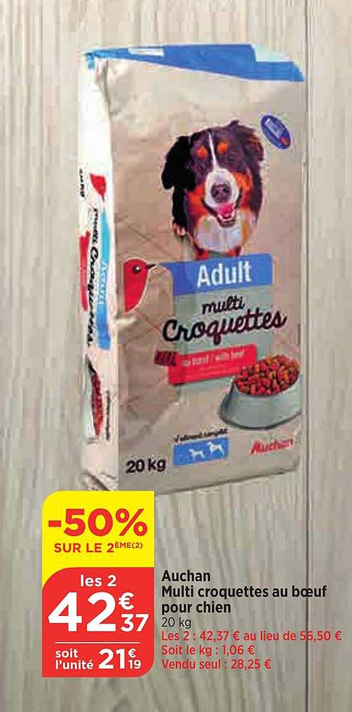 Auchan Multi Croquettes Au Bœuf Pour Chien