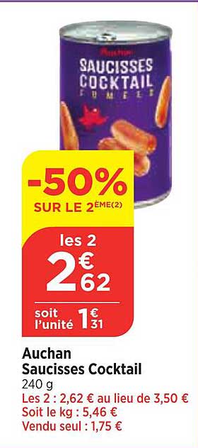 Auchan Saucisses Cocktail