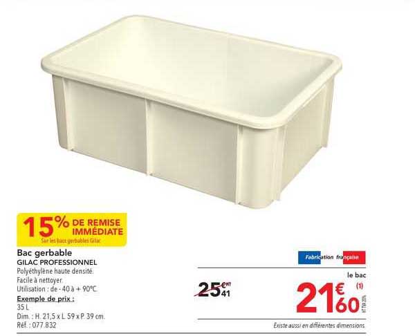 Bac Gerbable Gilac Professionnel