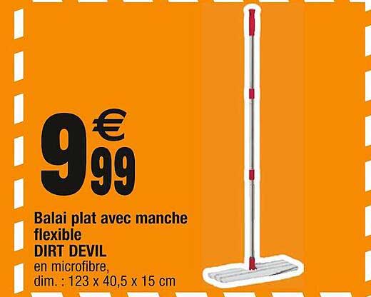 balai plat avec manche flexible dirt devil