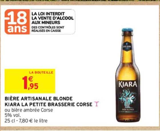Bière Artisanale Blonde Kiara La Petite Brasserie Corse