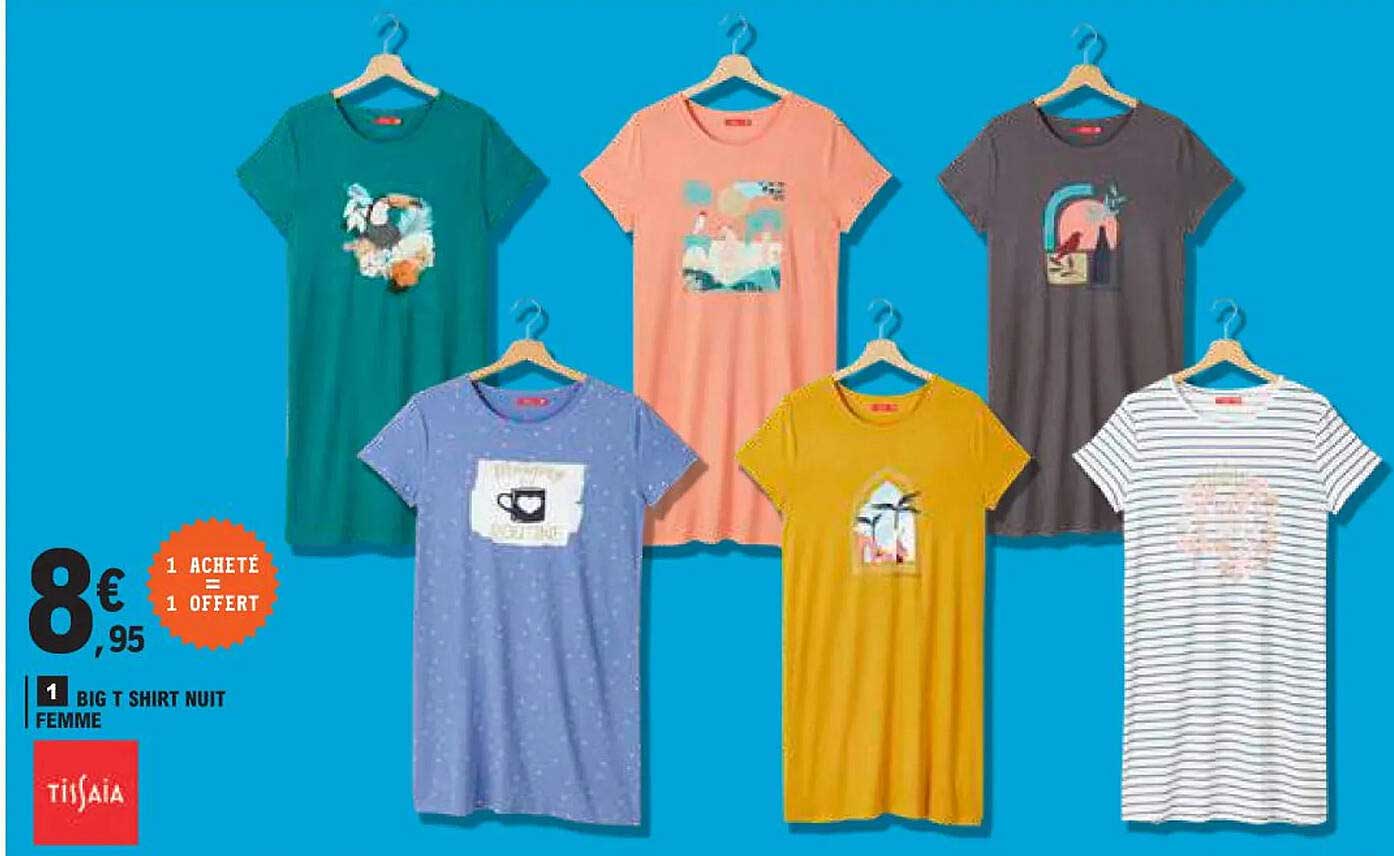 big t shirt nuit femme tissaia