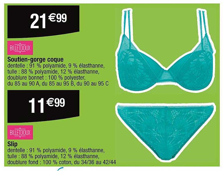 billedoux soutien-gorge coque slip