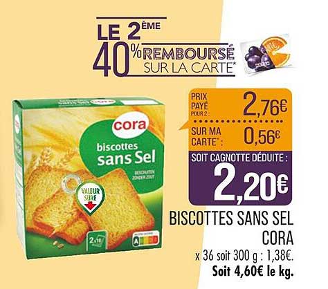 Biscottes Sans Sel Cora