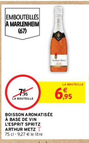 boisson aromatisée à base de vin l'esprit spritz arthur metz