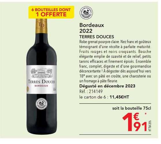 bordeaux 2022 terres douces