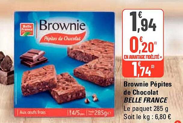 Brownie Pépites De Chocolat Belle France