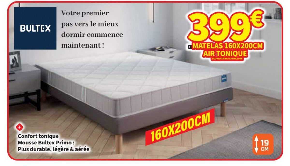 bultex matelas 160x200 cm air tonique
