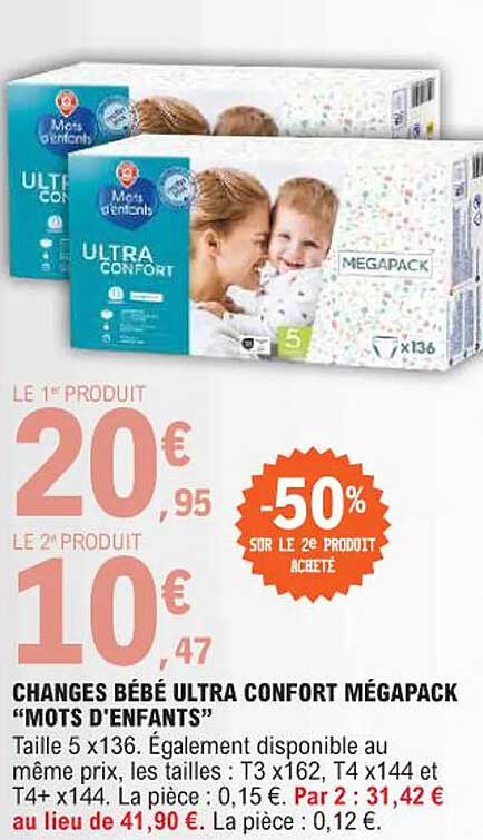 changes bébé ultra confort mégapack "mots d'enfants"