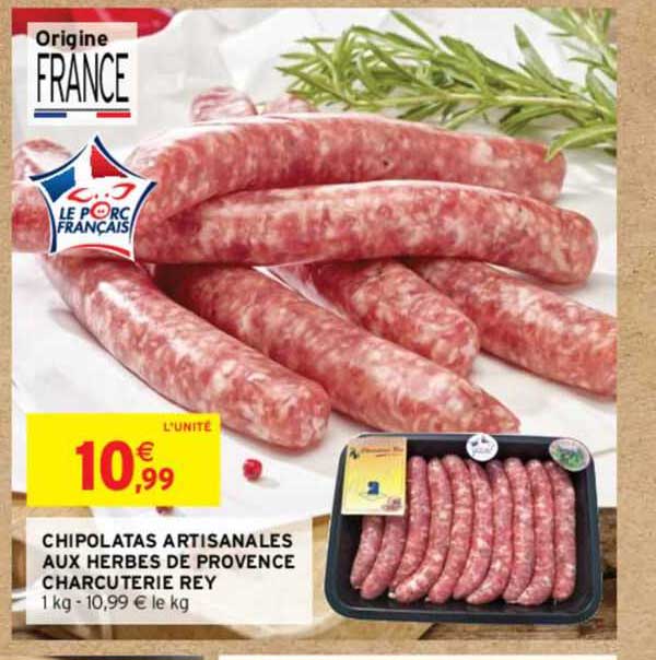 chipolatas artisanales aux herbes de provence charcuterie rey