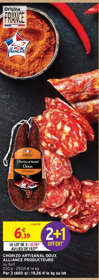 chorizo artisanal doux alliance producteurs