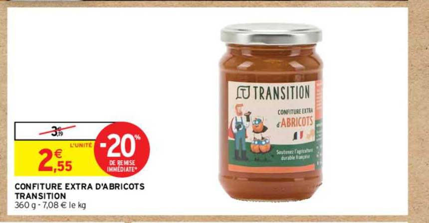 confiture extra d'abricots transition