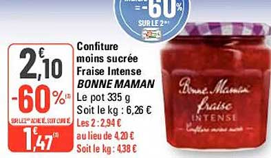 confiture moins sucrée fraise intense bonne maman