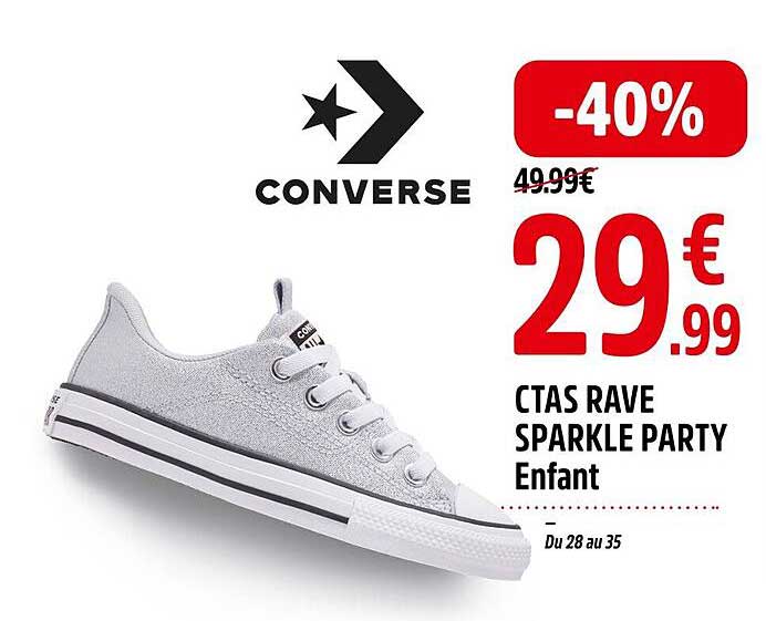 converse ctas rave sparkle party enfant