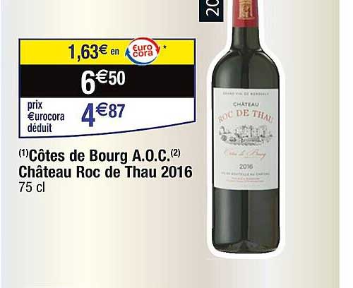 côtes de bourg AOC château roc de thau 2016