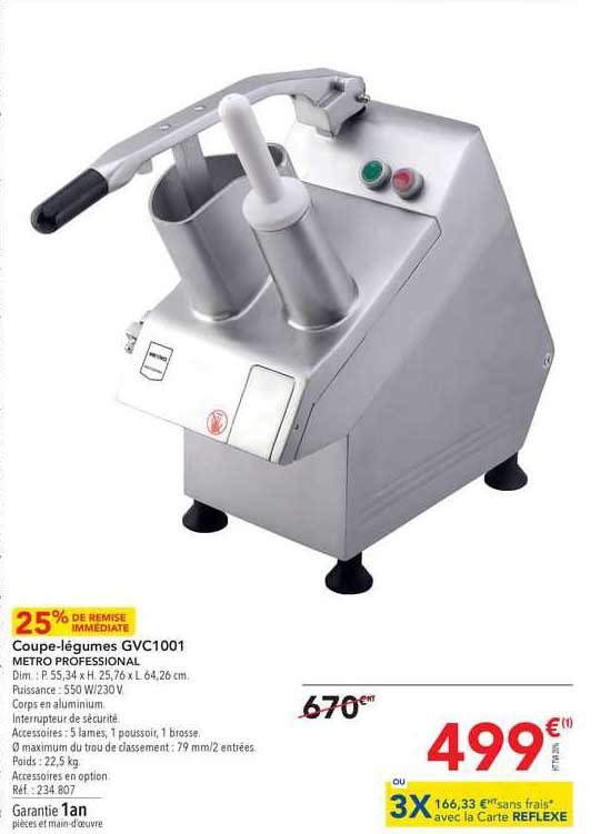 coupe-légumes gvc1001 metro professional