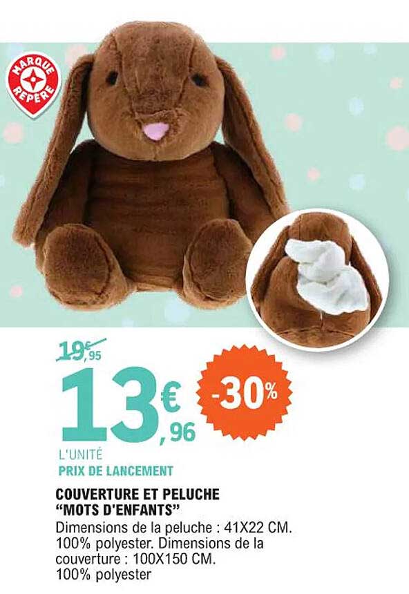 couverture et peluche "mots d'enfants"