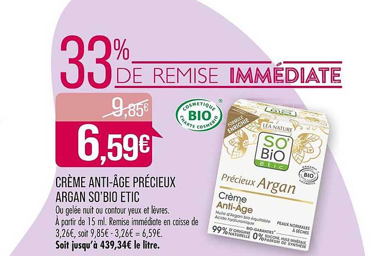 Crème Anti-âge Précieux Argan So'bio Etic