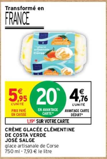 crème glacée clémentine de costa verde josé salge