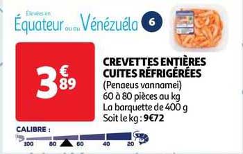 Crevettes Entières Cuites Réfrigérées