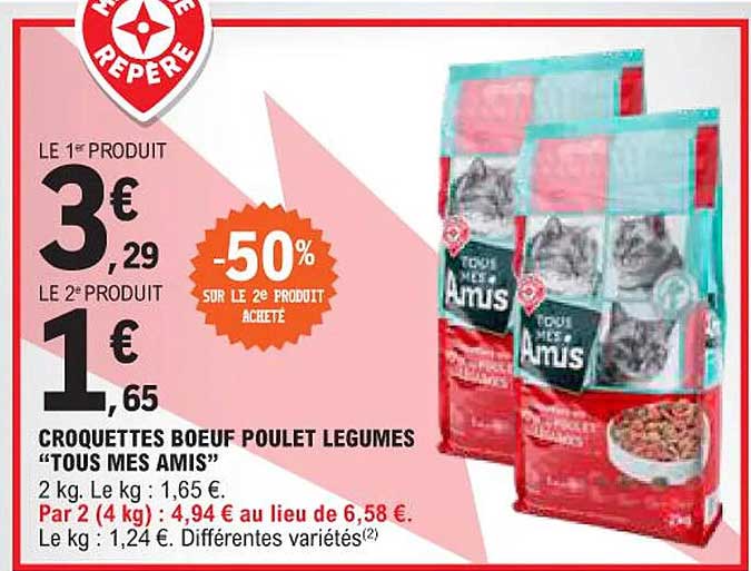 croquettes boeuf poulet légumes "tous mes amis"