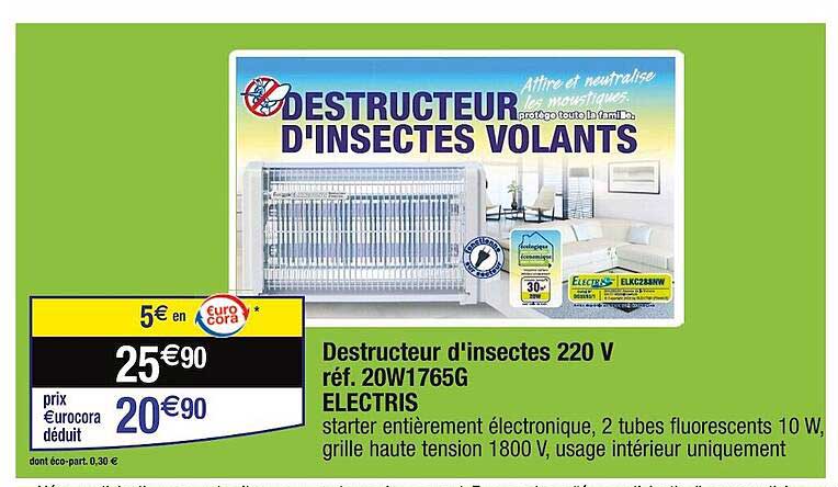 destructeur d'insectes 220 v réf. 20w1765g electris