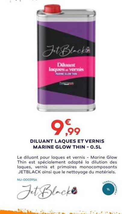diluant laques et vernis marine glow thin - 0.5 l