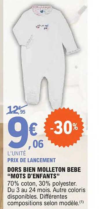 dors bien molleton bébé "mots d'enfants"