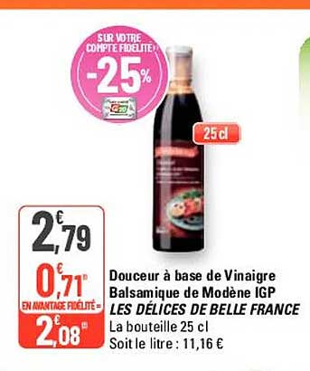Douceur à Base De Vinaigre Balsamique De Modène Igp Les Délices De Belle France