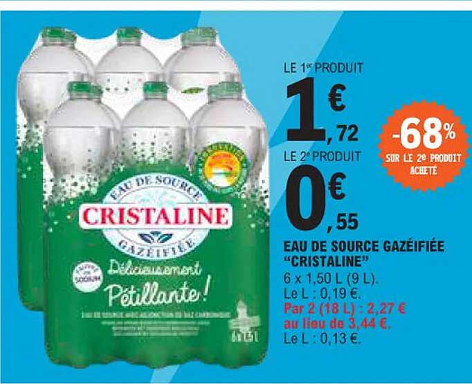 eau de source gazéifiée "cristaline"