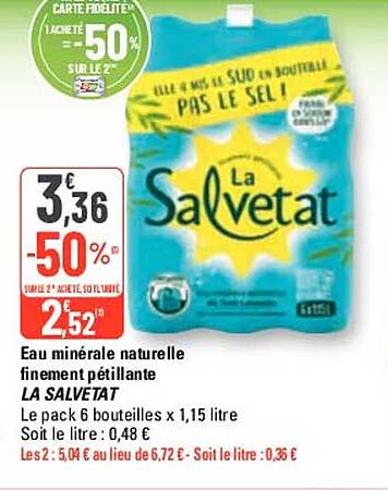 eau minérale naturelle finement pétillante la salvetat