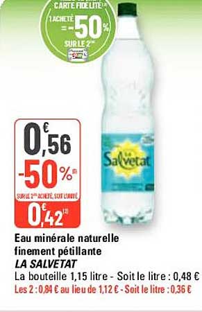 eau minérale naturelle finement pétillante la salvetat