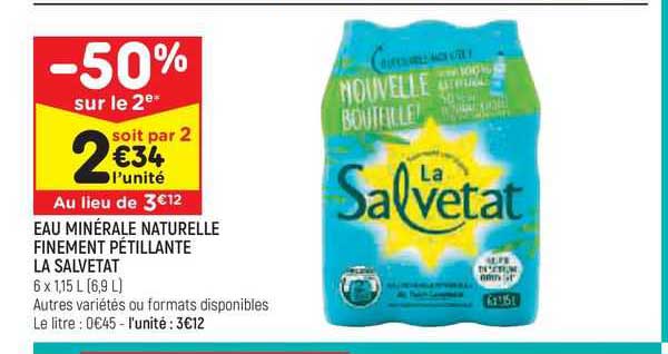 eau minérale naturelle finement pétillante la salvetat