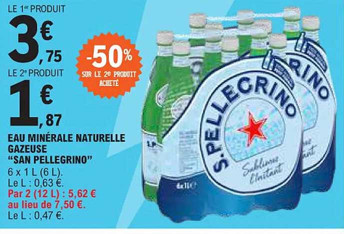 eau minérale naturelle gazeuse "san pellegrino"