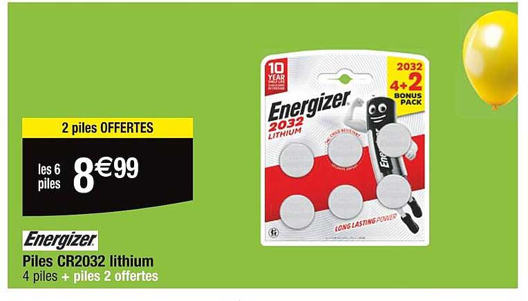 Energizer Piles Cr2032 Lithium