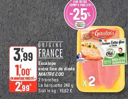 escalope extra fine de dinde maître coq