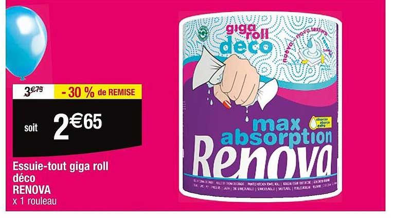 essuie-tout giga roll déco renova
