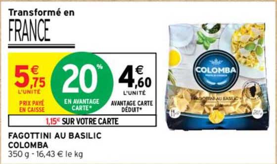 Fagottini Au Basilic Colomba