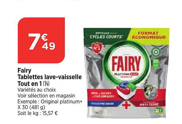 fairy tablettes lave-vaisselle tout en 1