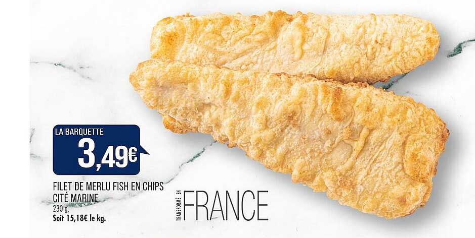 filet de merlu fish en chips cité marine