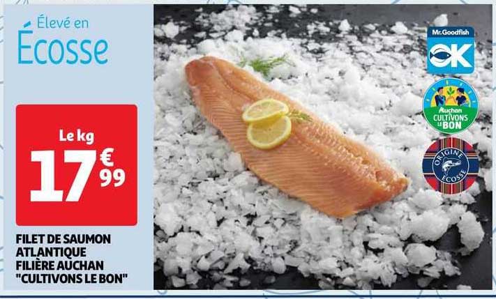 filet de ssaumon atlantique filière auchan "cultivons le bon"