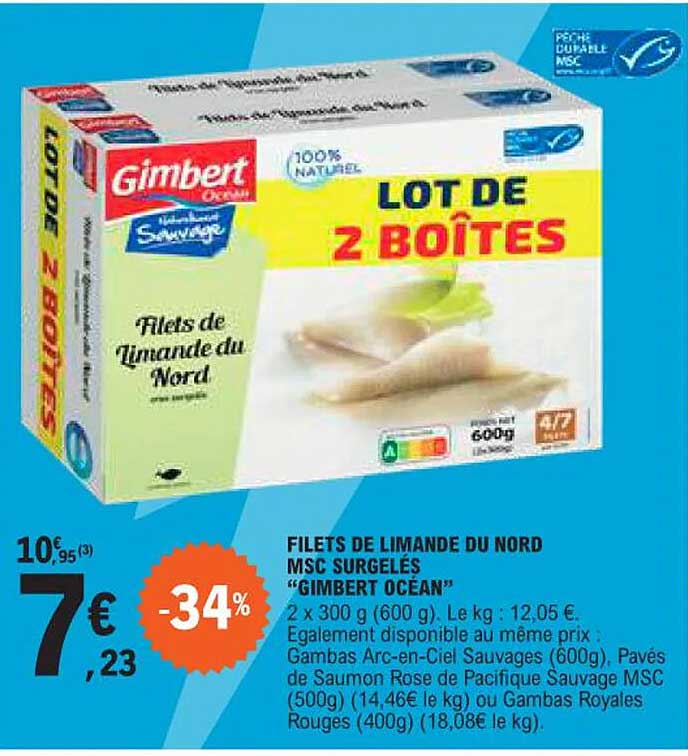 filets de limande du nord mssc surgelés "gimbert océan"