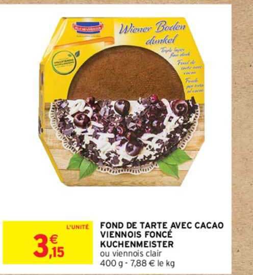 fond de tarte avec cacao viennois foncé kuchenmeister