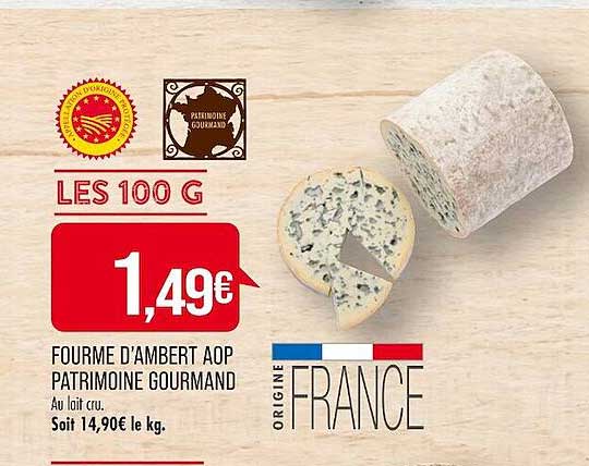 fourme d'ambert aop patrimoine gourmand