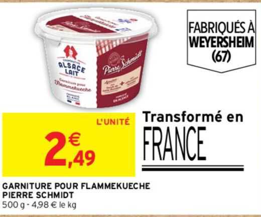 garniture pour flammekueche pierre schmidt